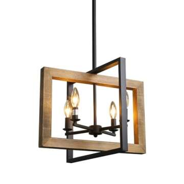 Stylish LOG BARN Farmhouse Chandelier for Home Lighting