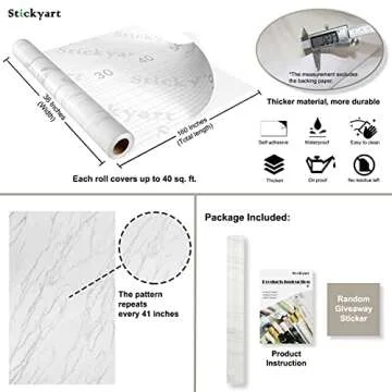 Stickyart Marble Peel and Stick Countertop Contact Paper