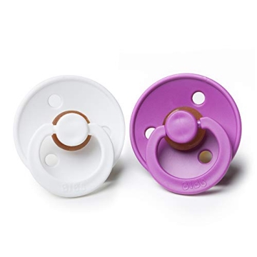 BIBS Natural Rubber Pacifiers BPA-Free Set of 2 OrchideWhite