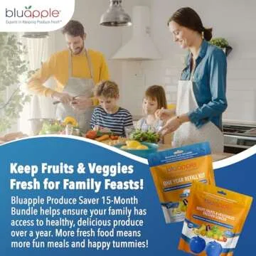 Bluapple Ethylene Gas Absorber Classic Produce Saver 15-Month Bundle - Vegetable & Fruit Fresh Produce Storage Protector, Food Freshness Extender, Fresh Fruit & Vegetable Saver, USA-Made BPA-Free