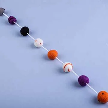 URATOT Halloween Felt Ball Garland Dot Spiral Felt Ball Garland Hanging Felt Ball Garland Halloween Garland Decorations for Halloween Party Decoration