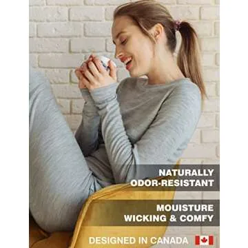 Merino.tech Merino Wool Base Layer Women - 100% Merino Wool Heavyweight, Midweight, Lite Long Sleeve Thermal Shirt and Socks (Small, 165 Charcoal)