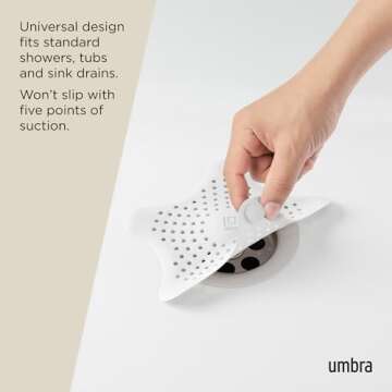 Umbra Starfish Drain Cover/Hair Catcher, White