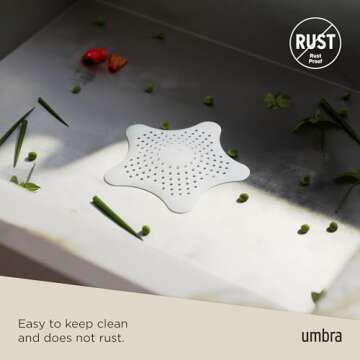 Umbra Starfish Drain Cover/Hair Catcher, White