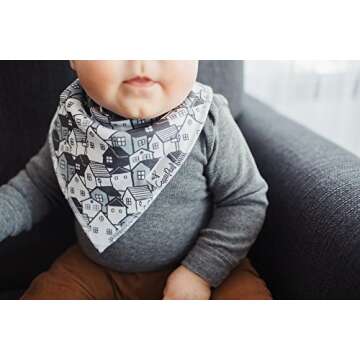 Baby Bandana Drool Bibs for Drooling and Teething 4 Pack Gift Set “Urban Set” by Copper Pearl