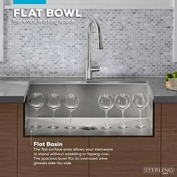 Kohler K-20243-PC-NA Sterling Ludington 34" Under-Mount Single-Bowl Farmhouse Kitchen Sink with Accessories, Apron-Front Basin, Stainless Steel