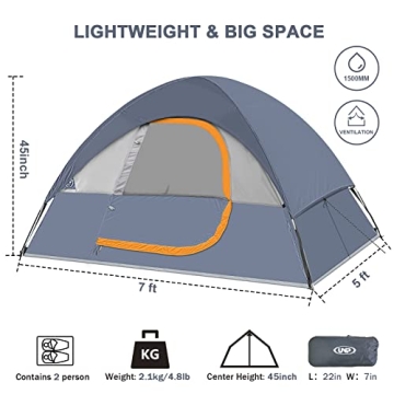 2-Person Waterproof Camping Tent for Easy Set Up