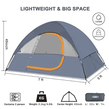 2-Person Waterproof Camping Tent for Easy Set Up