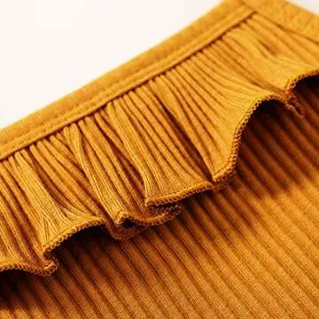 Tiny Cutey Infant Baby Girl Clothes Strap Romper and Ruffle Shorts with Headband Baby Girl Summer Outfits Set (Ginger, 3-6 Months)