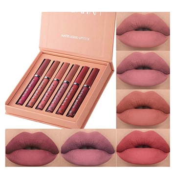 6 Colors Velvet Liquid Lip Stick Set for Long-Lasting Wear