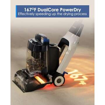 Tineco Carpet ONE Cruiser Smart Carpet Cleaner, Self-Cleaning and FlashDry, Deep Cleaning for Carpet and Upholstery 167℉ PowerDry 130W Powerful Suction SmoothPower Lightweight