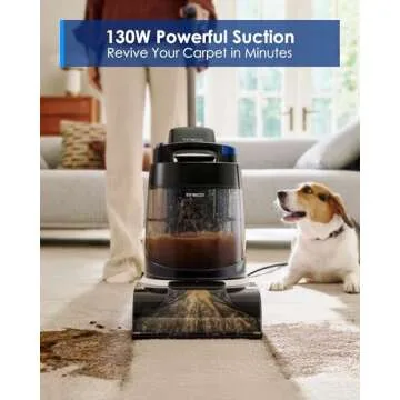 Tineco Carpet ONE Cruiser Smart Carpet Cleaner, Self-Cleaning and FlashDry, Deep Cleaning for Carpet and Upholstery 167℉ PowerDry 130W Powerful Suction SmoothPower Lightweight