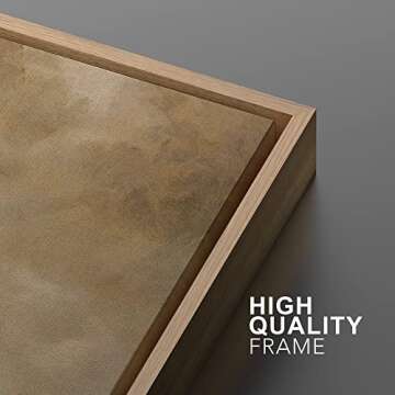 MUDECOR Framed Canvas Print Wall Art Pastel Dusk Country Cloud Horizon Nature Wilderness Illustrations Realism Decorative Scenic Panoramic Earth for Living Room, Bedroom, Office - 16"x24" Natural