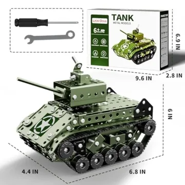 Lucky Doug STEM Army Tank Set 284 Pieces for Kids