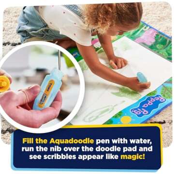 Aquadoodle Peppa Pig and Dinosaurs Water Doodle Mat - Aqua Doodle Pen and Water Play Mat for No Mess Colouring and Drawing - Educational Arts and Crafts Peppa Pig Toys - Toddler Toys 18 Months Plus