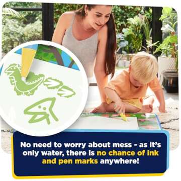 Aquadoodle Peppa Pig and Dinosaurs Water Doodle Mat - Aqua Doodle Pen and Water Play Mat for No Mess Colouring and Drawing - Educational Arts and Crafts Peppa Pig Toys - Toddler Toys 18 Months Plus