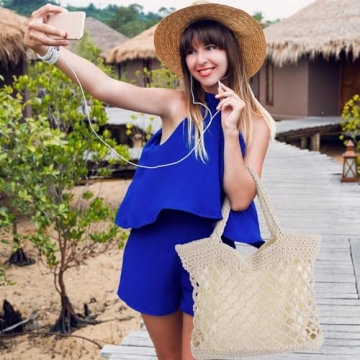 Stylish TENDYCOCO Hand-woven Straw Beach Bag