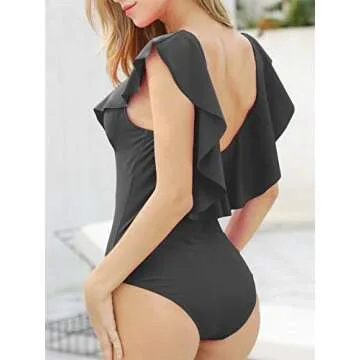 AdoreShe Stylish Women Ruffle One Piece Swimsuit