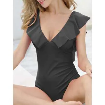 AdoreShe Stylish Women Ruffle One Piece Swimsuit