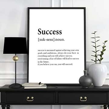 Success Quotes Wall Art Inspirational Wall Art Success Definition Poster Motivational Motto Prints I...