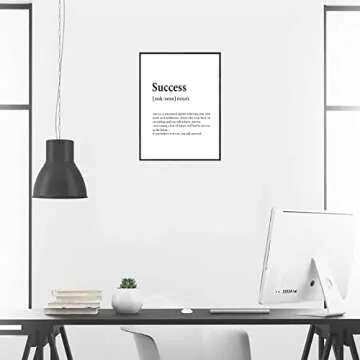 Success Quotes Wall Art Inspirational Wall Art Success Definition Poster Motivational Motto Prints Inspiring Entrepreneur Posters Black and White Positive Wall Decor for Office Living Room Framless