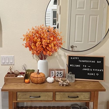 Sggvecsy Fall Eucalyptus Leaves - 3pcs Faux Eucalyptus Stems