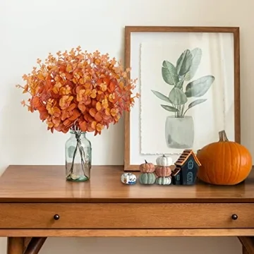 Sggvecsy Fall Eucalyptus Leaves - 3pcs Faux Eucalyptus Stems