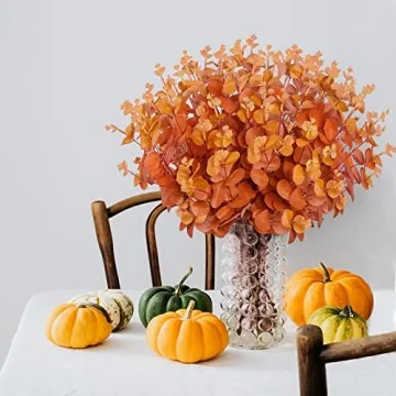 Sggvecsy Fall Eucalyptus Leaves - 3pcs Faux Eucalyptus Stems