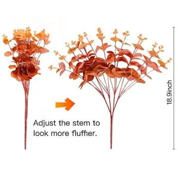 Sggvecsy Fall Eucalyptus Leaves - 3pcs Faux Eucalyptus Stems