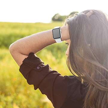 AMSKY 3 Pack Sport Band Compatible with Apple Watch Bands 38mm 40mm 41mm 42mm 44mm 45mm for Women Men, Soft Silicone Replacement Strap Wristbands Compatible with iWatch Series 7 6 5 4 3 2 1 SE