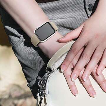 AMSKY 3 Pack Sport Band Compatible with Apple Watch Bands 38mm 40mm 41mm 42mm 44mm 45mm for Women Men, Soft Silicone Replacement Strap Wristbands Compatible with iWatch Series 7 6 5 4 3 2 1 SE