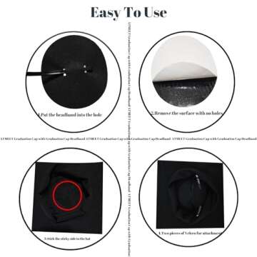 ATMEET Graduation Cap Headband - Secure Hair Accessories for Graduates