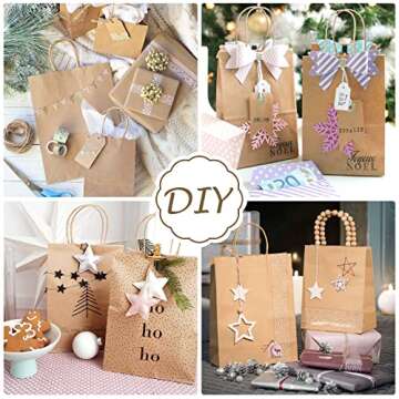 Moretoes 40pcs Brown Paper Bags with Handles Assorted Size Gift Bags, Kraft Paper Bags, Paper Shopping Bags, Craft Bags, Merchandise Bags