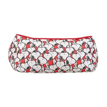 Peanuts Snoopy Cuddler Pet Bed in Black | Elevated Pet Bed With Raised Rim | Plush, Soft, Machine Washable for All Dogs, 24" x 19" x 8