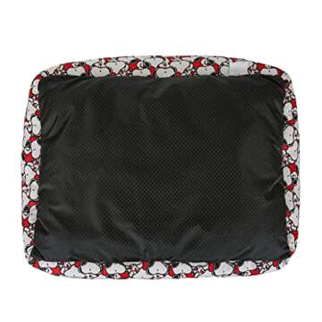 Peanuts Snoopy Cuddler Pet Bed in Black | Elevated Pet Bed With Raised Rim | Plush, Soft, Machine Washable for All Dogs, 24" x 19" x 8
