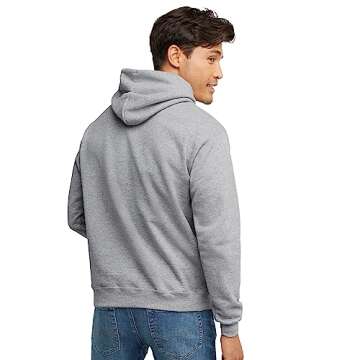 Hanes Men's Pullover EcoSmart Hooded Sweatshirt, Light Steel, X-Large
