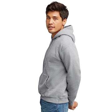Hanes Men's Pullover EcoSmart Hooded Sweatshirt, Light Steel, X-Large