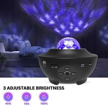 Star Projector, Galaxy Projector with Remote Control, Eicaus 3 in 1 Night Light Projector with LED Nebula Cloud/Moving Ocean Wave for Kid Baby, Built-in Music Speaker(Black)