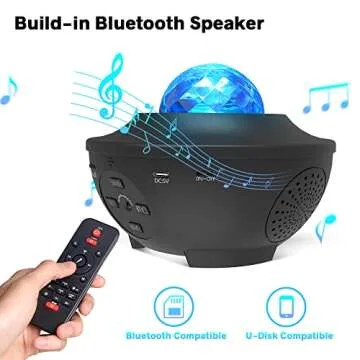 Star Projector, Galaxy Projector with Remote Control, Eicaus 3 in 1 Night Light Projector with LED Nebula Cloud/Moving Ocean Wave for Kid Baby, Built-in Music Speaker(Black)