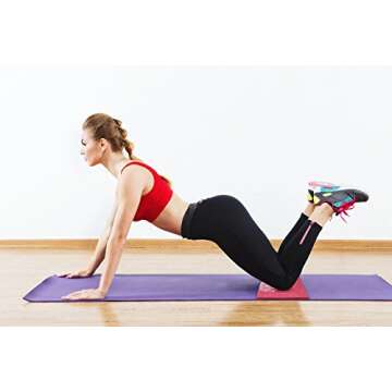 Crown Sporting Goods 1/2-inch (15mm) Chakra Art Yoga Knee and Elbow Pad (Coral)