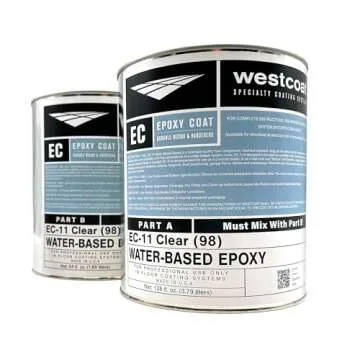 Westcoat EC-11 Water-Based Epoxy | Clear | 1.5 Gallon | Natural-Look Sealer for Interior Concrete Fl...