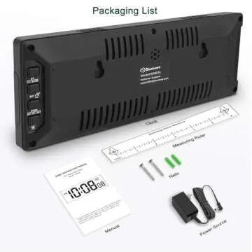 Soobest LED Digital Wall Clock with Seconds, Electric Clock Plug Auto DST Dimmer LED Large Display 10 Inches (White)