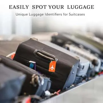 8 Pack Silicone Luggage Tag for Suitcases with Stainless Loop, TSA Approved, Privacy Protection Trav...