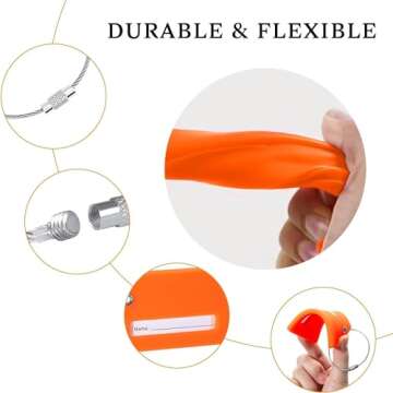 8 Pack Silicone Luggage Tag for Suitcases with Stainless Loop, TSA Approved, Privacy Protection Travel Essentials Bag Tags by Gostwo, Mixed Color