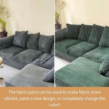 Fabricoat Fabric Paint for Furniture (Retired Color) - Restore or Change the Color of Couches, Chairs, Upholstery, Soft Furnishings, Clothing, & Footwear (8.5oz / 250ml, Champagne)