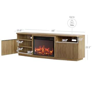Stylish BELLEZE TV Stand with 23" Fireplace Heater