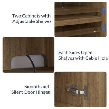 Stylish BELLEZE TV Stand with 23" Fireplace Heater