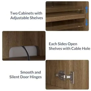 Stylish BELLEZE TV Stand with 23" Fireplace Heater