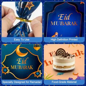 100 Pcs Ramadan Goodie Bags for Eid Mubarak Celebrations