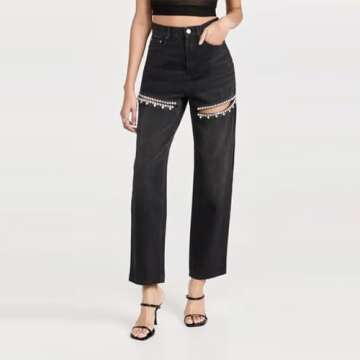 MIFJNF Women's Y2K Baggy Ripped Jeans Stylish Comfort